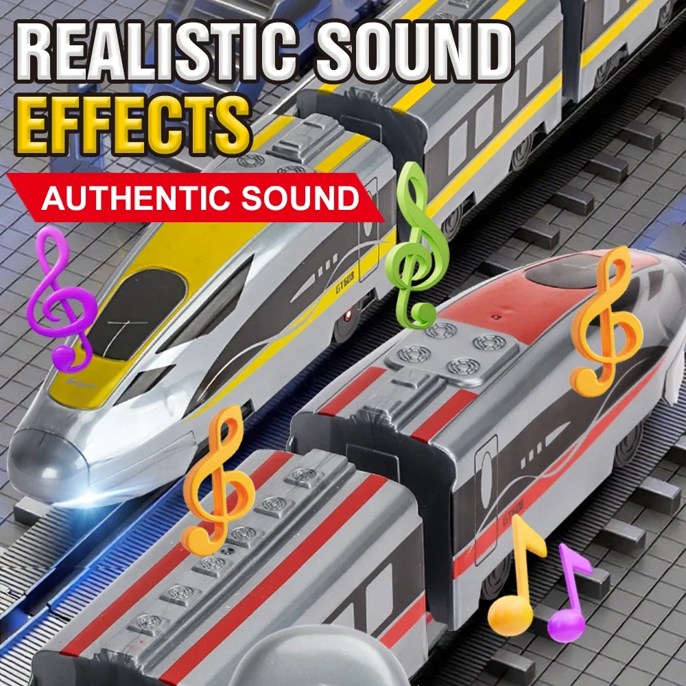 سيارة محاكاة القطار عالية السرعة للأطفال تعمل بالتحكم عن بعد مع صوت وضوء، هدية قطار لعبة الأطفال نموذج مبسط.
