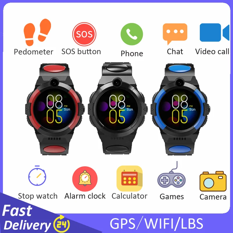 Jam pintar anak 4G, jam tangan pintar pelacak GPS, kamera, panggilan telepon, jam tangan pintar anak-anak, kontrol App