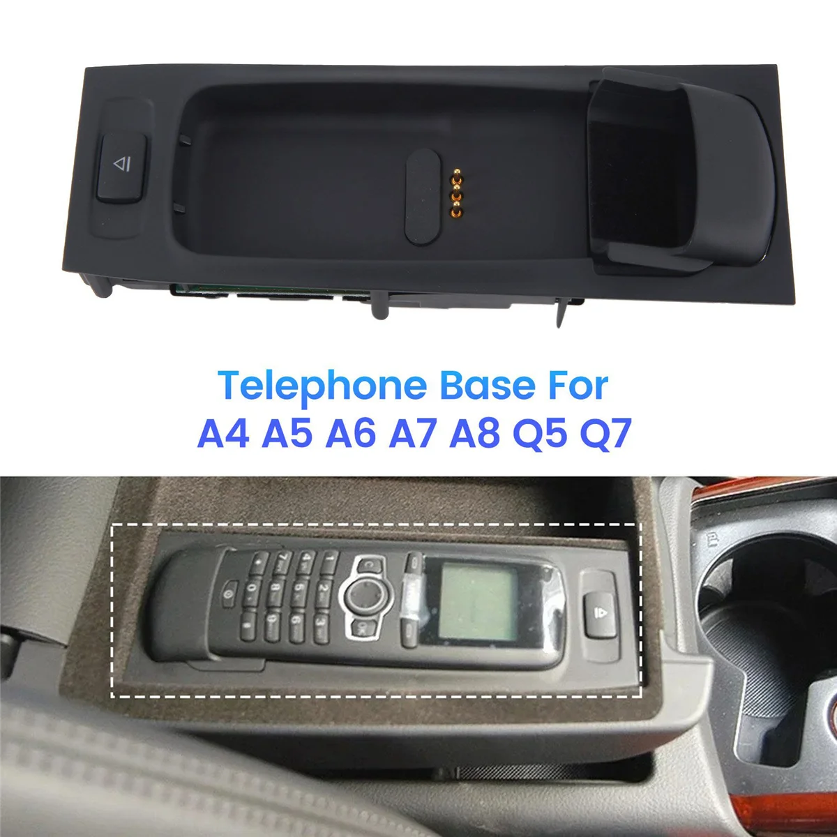 Car Armrest Box Telephone Base Charging Dock 4F0035707C 4L0035707A 4E0035705 for Audi A4 A5 A6 A7 A8 Q5 Q7