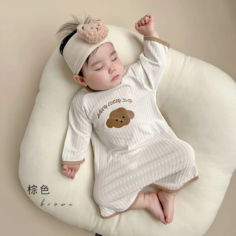 Summer Newborn Pajamas Robes Baby Pajamas Ice Silk Cute Cartoon Baby Pajamas Thin Pajamas Baby Clothes New Born