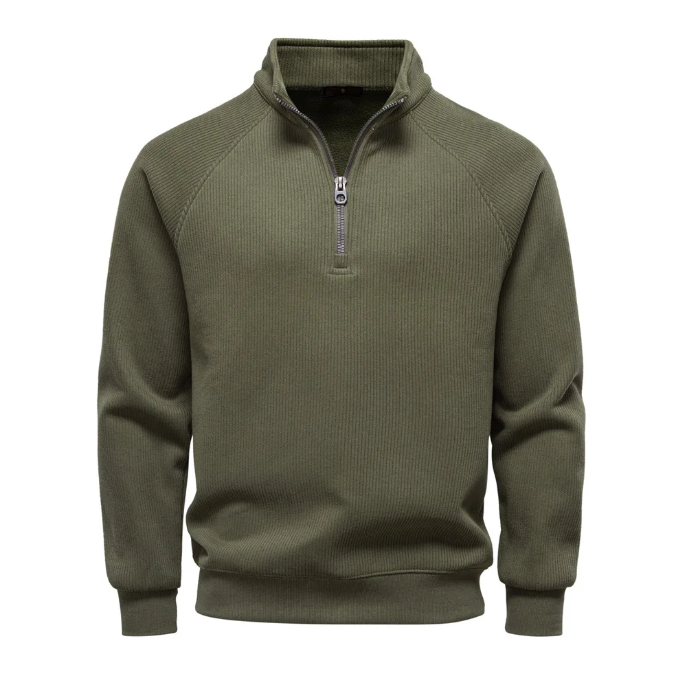 

Versatile Fce Lined f Zipper Stand Collar Men's Hoodie Casual All Match Youth Winter Chinese Production