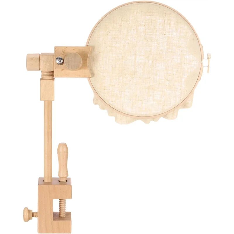 

Embroidery Hoop Stand Adjustable Rotated Beech Wood Stand Holder For DIY Art Craft, Sewing, Needlework Projects-A21R
