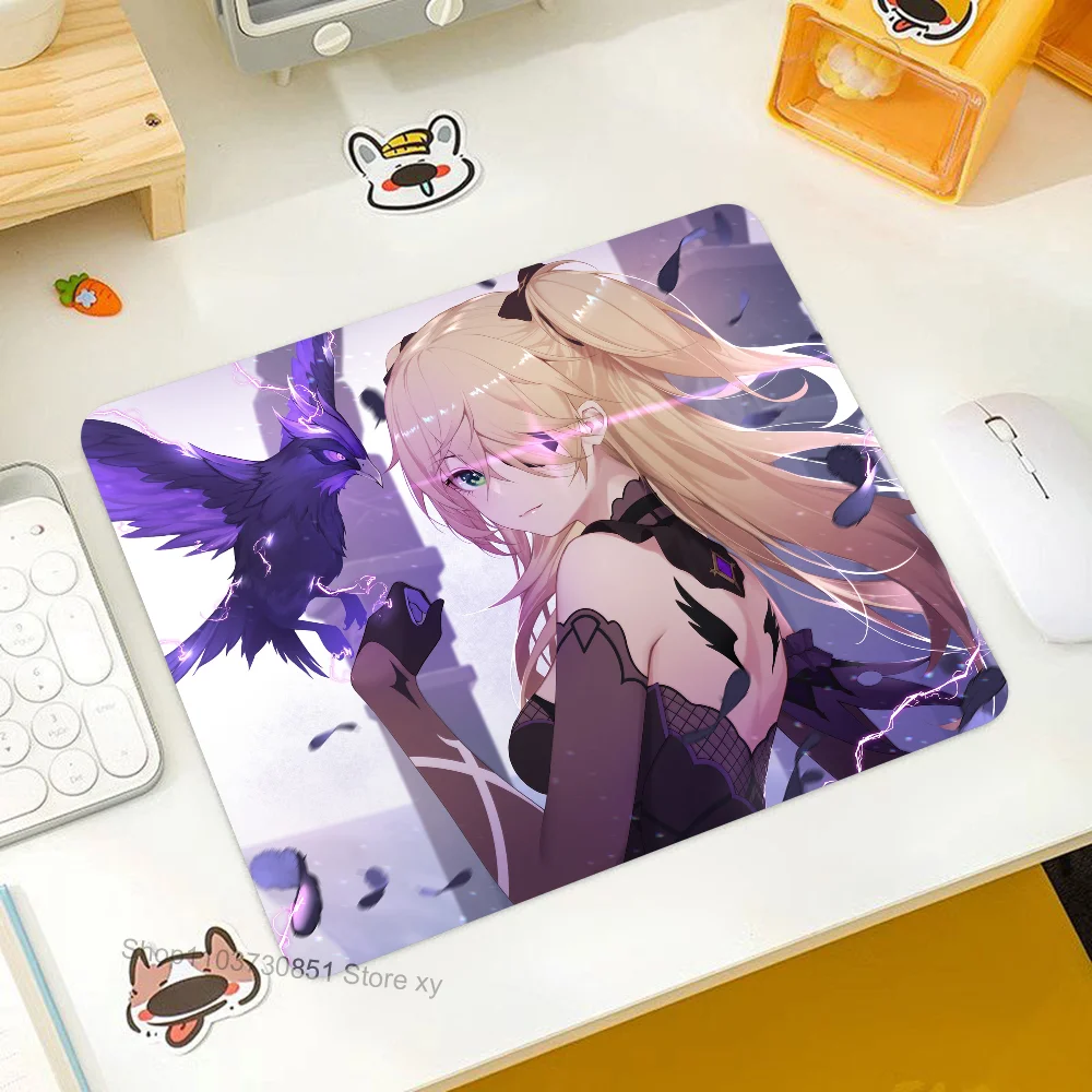 

Fischl Genshin Impact Mousepad RGB Small Size Gaming Mouse Pad With LED Light Desk Mat Super Smooth Non-slip Rubber Bottom