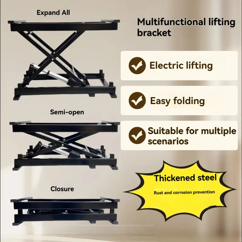 Multifunctional Electric Wired Remote Control Coffee Table Dining Table 100-240V Lifting Hardware Folding Iron Frame