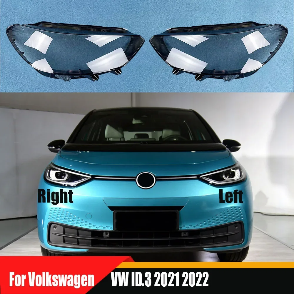 

For Volkswagen VW ID.3 2021 2022 2023 Transparent Headlight Cover Headlamp Shell Lens Plexiglass Replace Original Lampshade