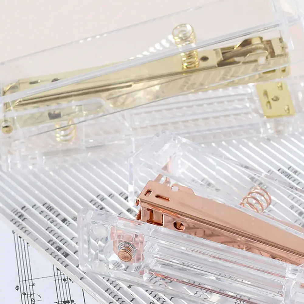 

Manual Transparent Stapler Bookbinding Tool Lightweight Paper Stapler INS Portable Book Binding Machines School Office Supplies