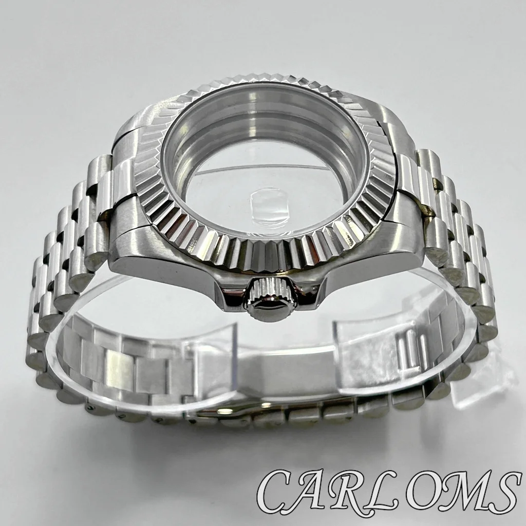 TOP 40mm ETA2824 PT5000 ST2130 NH34 NH35 NH36 NH70 NH72 Movement Sapphire Glass Silver Watch Case Stainless Steel Bracelet