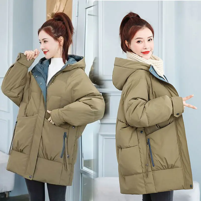 

Women Oversize Down Padded Jacket2023 New Winter Women Jacket Korean Loose Warm Thicken Cotton Coat Women Winter Jacket