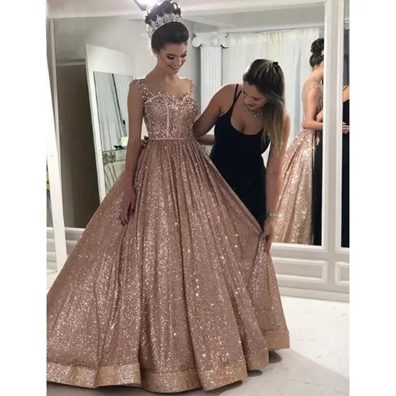 rose gold formal dress for wedding Ladivine CD846, Evening Gown Black Silver / 14 Blush Prom Style # Sparkly Rose Gold Sequin Prom
