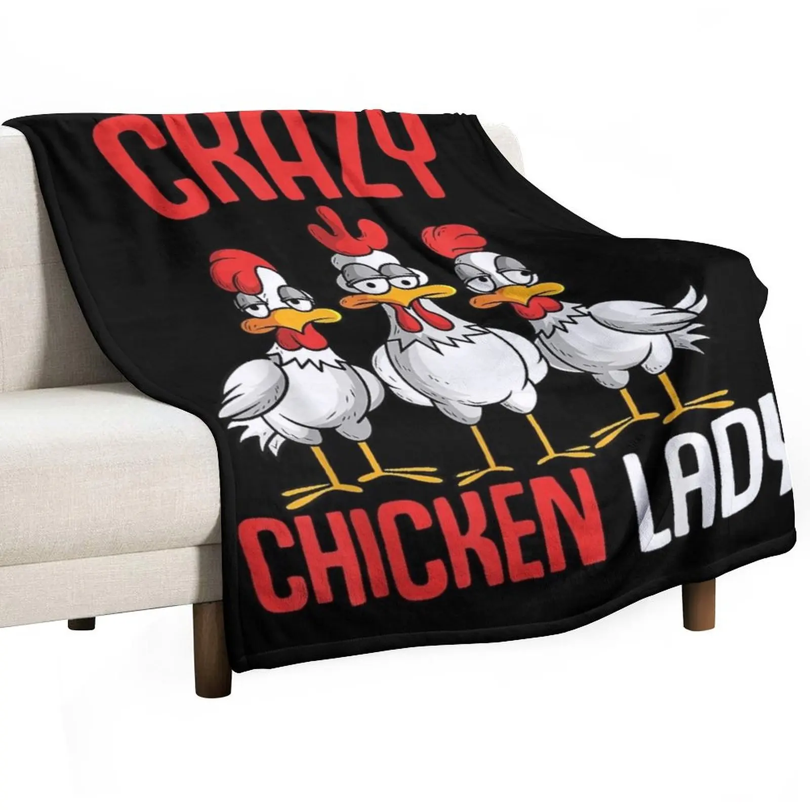 

Crazy Chicken Lady Women Throw Blanket Stylish Decor Blanket Gift for Friends Roommate
