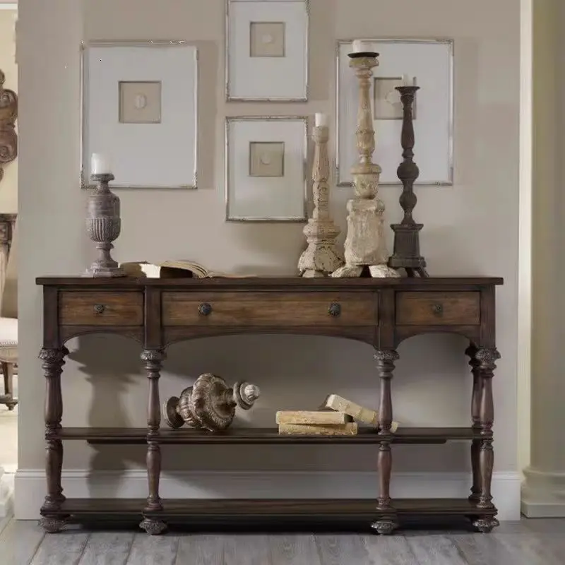 

Американский деревенский прихожий столик из массива дерева, французский старинный прихожий шкаф, декоративный шкаф для прихожей в стиле ретро