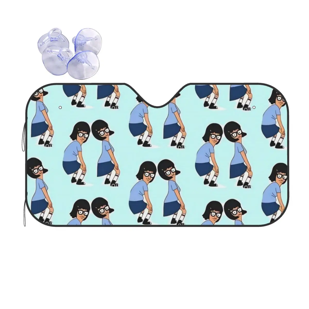 

Солнцезащитный козырек для лобового стекла Tina Novelty Bobs Burger Anime из алюминиевой фольги, защита от солнца, 76x140 см