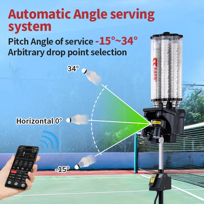 High-performance badminton serve machine, made of iron ABS, for automatic training skills