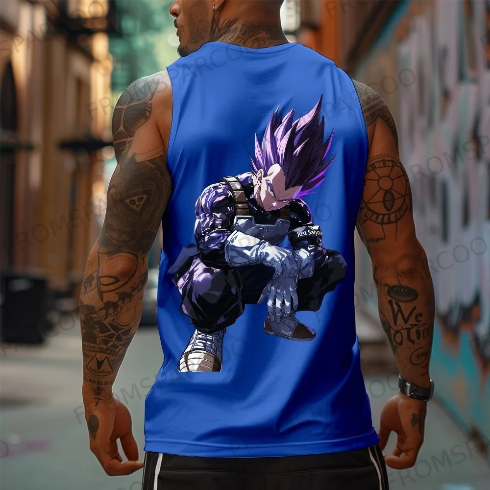 

Майка унисекс из чистого хлопка с принтом аниме Dragon Ball Goku 2026, свободная летняя модная спортивная майка в американском стиле