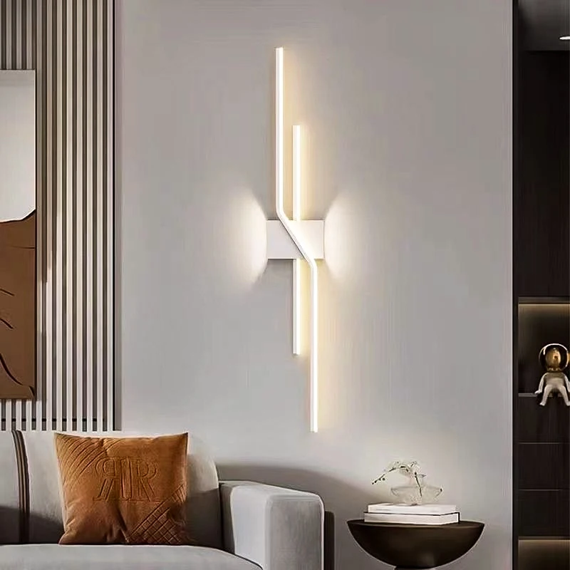 

DINDALLED Modern LED Wall Lamp Black White for Living Room Bedroom Bedside Background Wall Light Hallway Decor Lighting Indoor