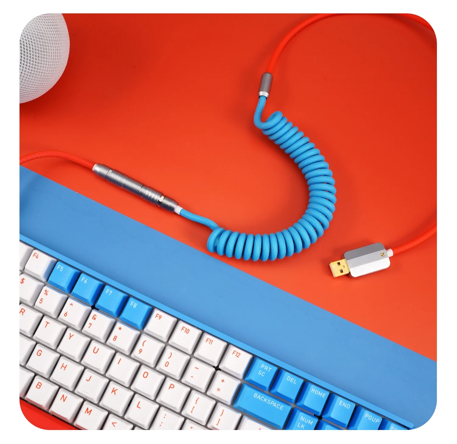 Spot GeekCable Pure Manual Keyboard Mekanis Kustom Garis Tema IQUNIX Pencocokan Warna F96 Sky City