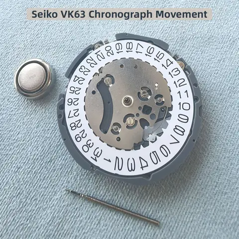 Japan Seiko VK63 VK63A High Accuracy Quartz Movement Chronograph Three Hands With Date Small Chronograph 24Hour Multifunctional