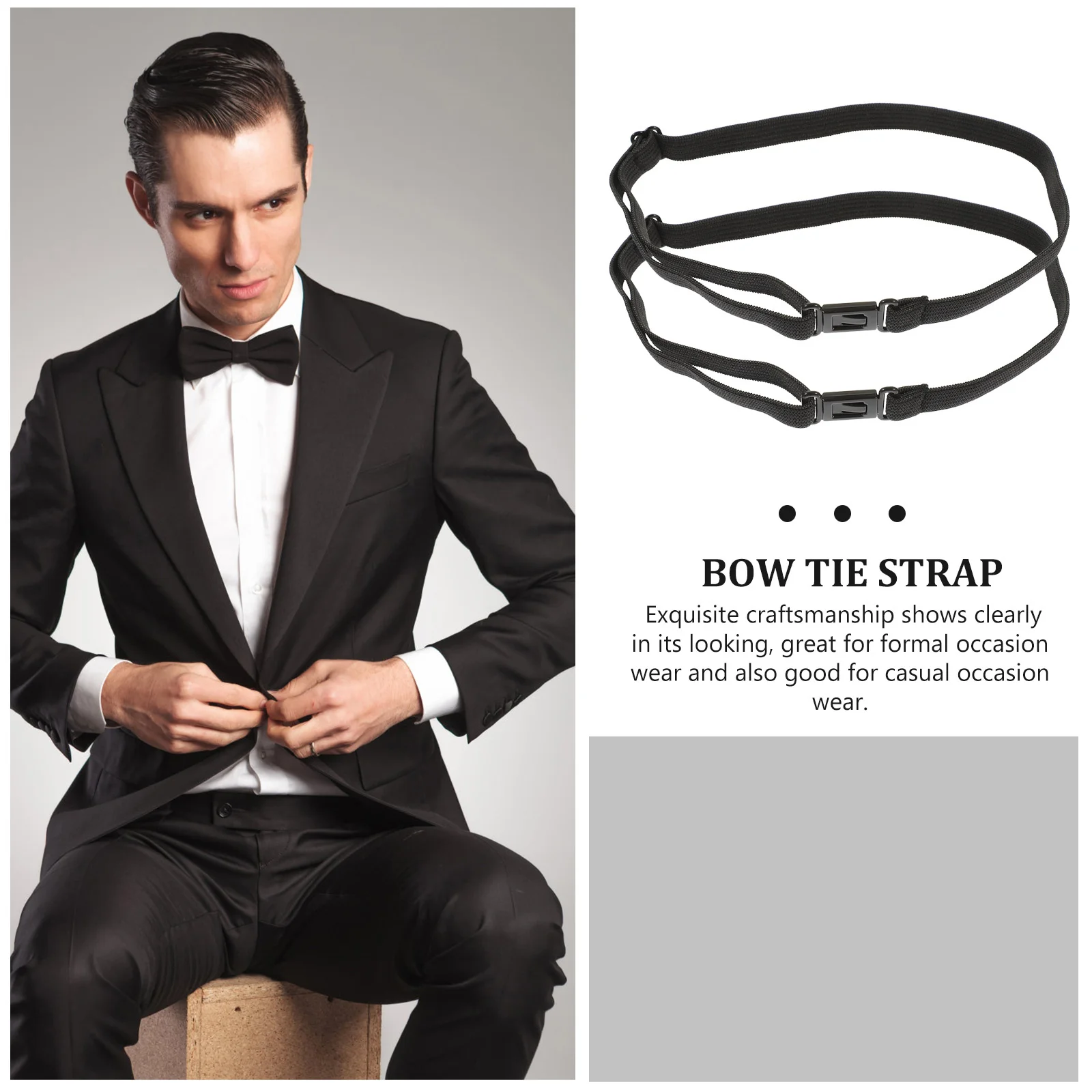 10 قطعة ربطة عنق بحزام قابل للتعديل B عقدة مقاومة للاهتراء من البوليستر الأسود لحزام حفل زفاف التخرج