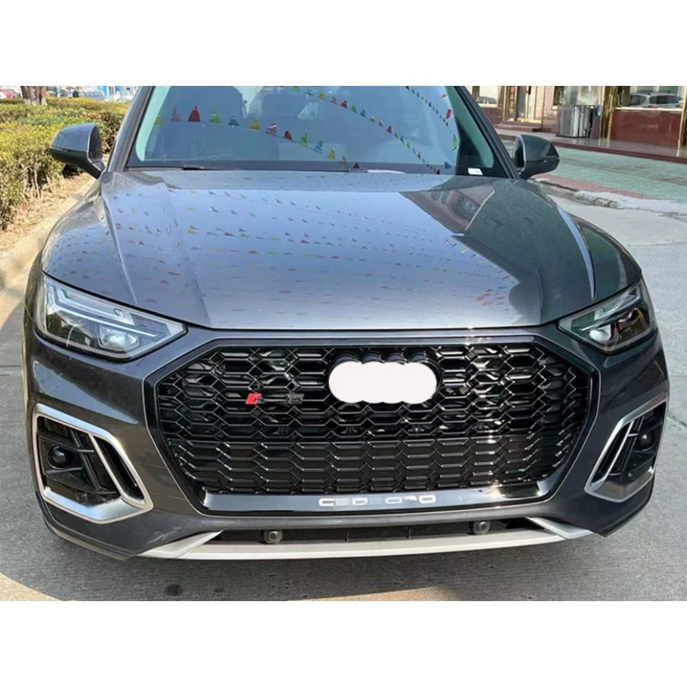 Car Front Bumper Grille Centre Panel Styling Upper Grill (Modify For RSQ5 Style) For Audi Q5/Q5L 2021 2022 2023+