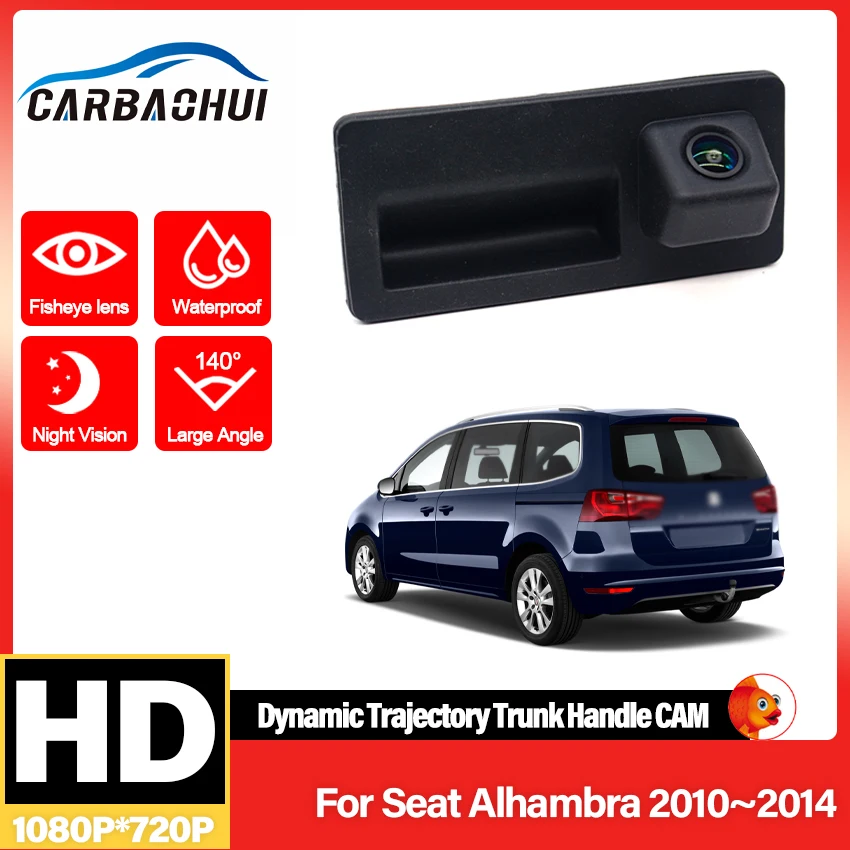 High quality Full HD CCD CVBS Night Vision For SEAT Alhambra 2010 2011 2012 2013 2014 Car Trunk Handle Camera Rear View Camera