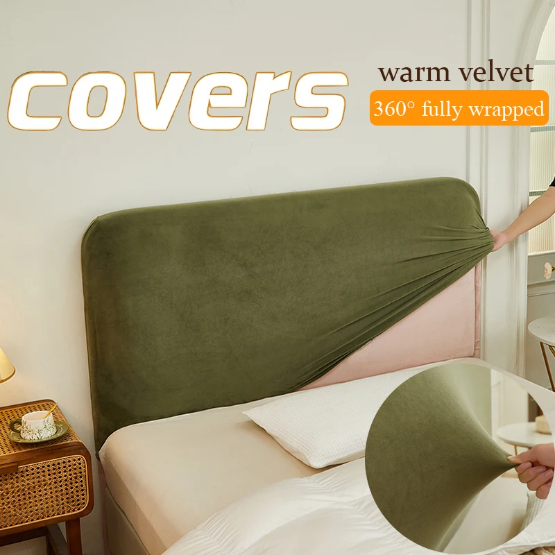 Headboard Slipcover for Queen Bed, Stretch Bed Headboard Cover, Dustproof Protector Cover Velvety Soft Comfortable Fabric