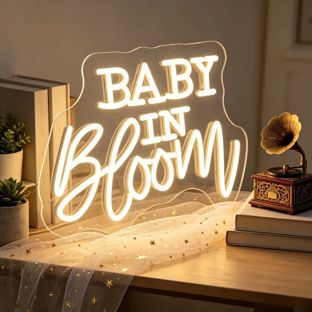 Baby Nursery Table - Neon Sign Baby In Bloom LED