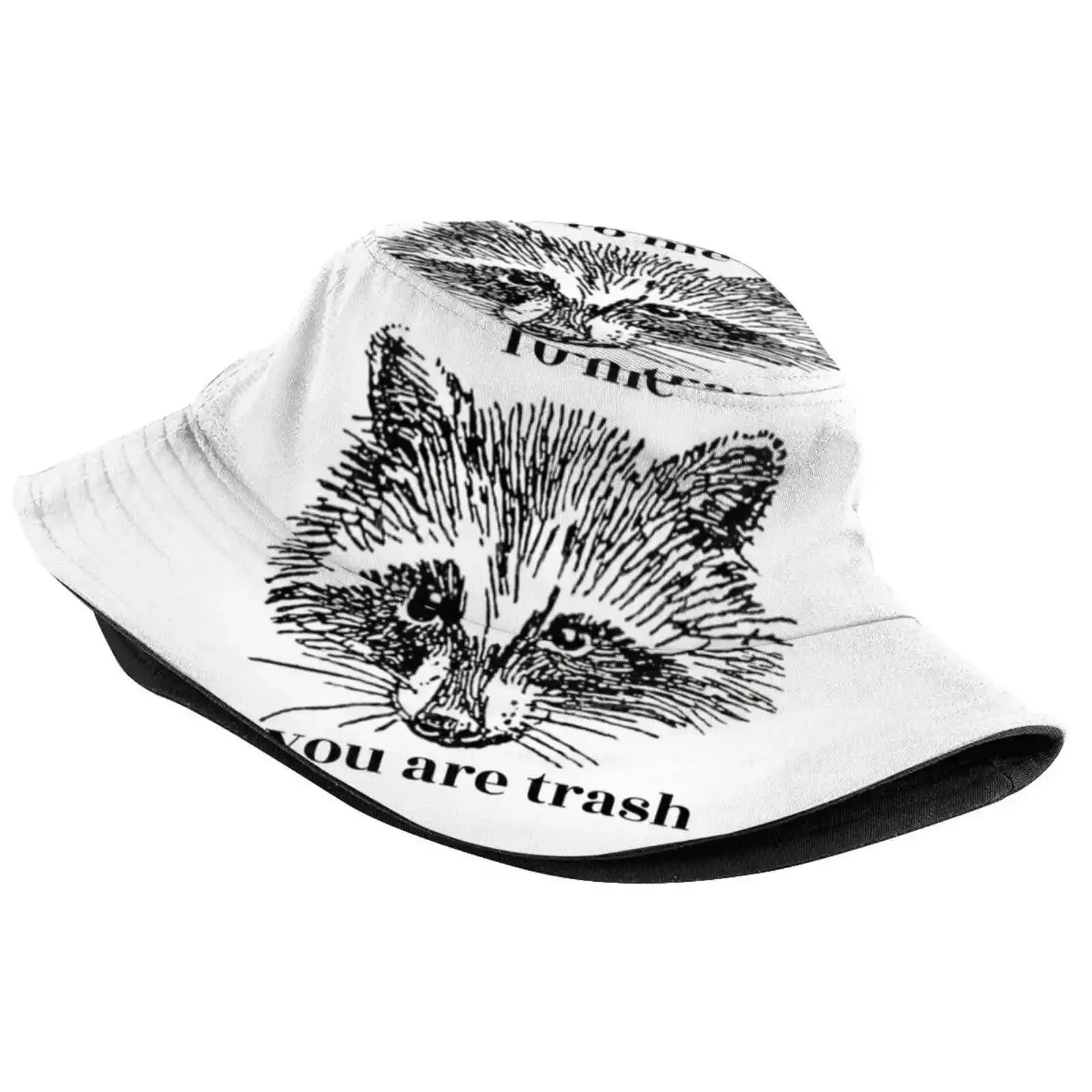 To Me You Are Trash Unisex Summer Cap Sunscreen Hat Trash Panda Raccoon Racoon Funny Cute Black And White Garbage Love Sarcasm