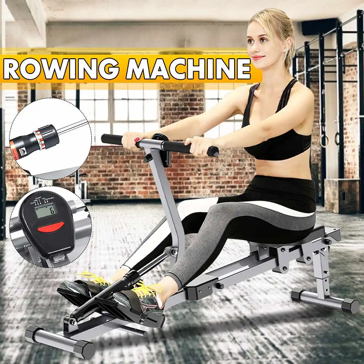 NEW Fitness Rowing Machine Indoor Sport Exercise Abdominal Muscle Trainer Home Gym Workout Fitness Equipment