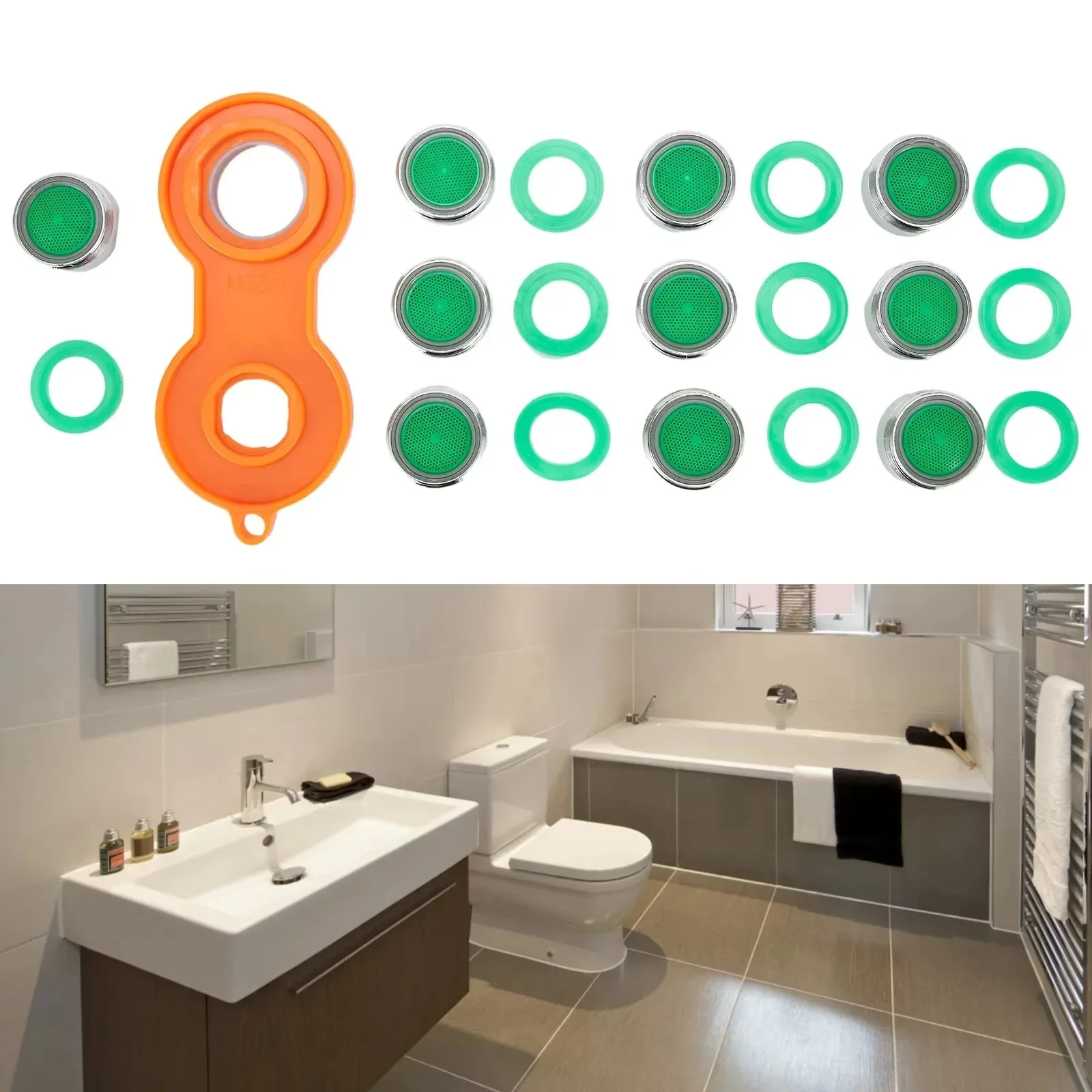 10 قطعة توفير المياه صنبور مهوية استبدال تصفية فوهة مختلطة M24 24 مللي متر موضوع الحمام صنبور الفوار اكسسوارات