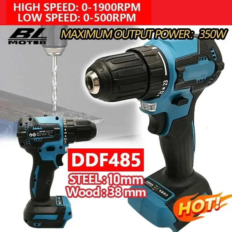 For Makita 18V DDF485 10MM LXT Compact Cordless Tool Multi-function Screwdriver Impact Brushless Drive Brushless Drill