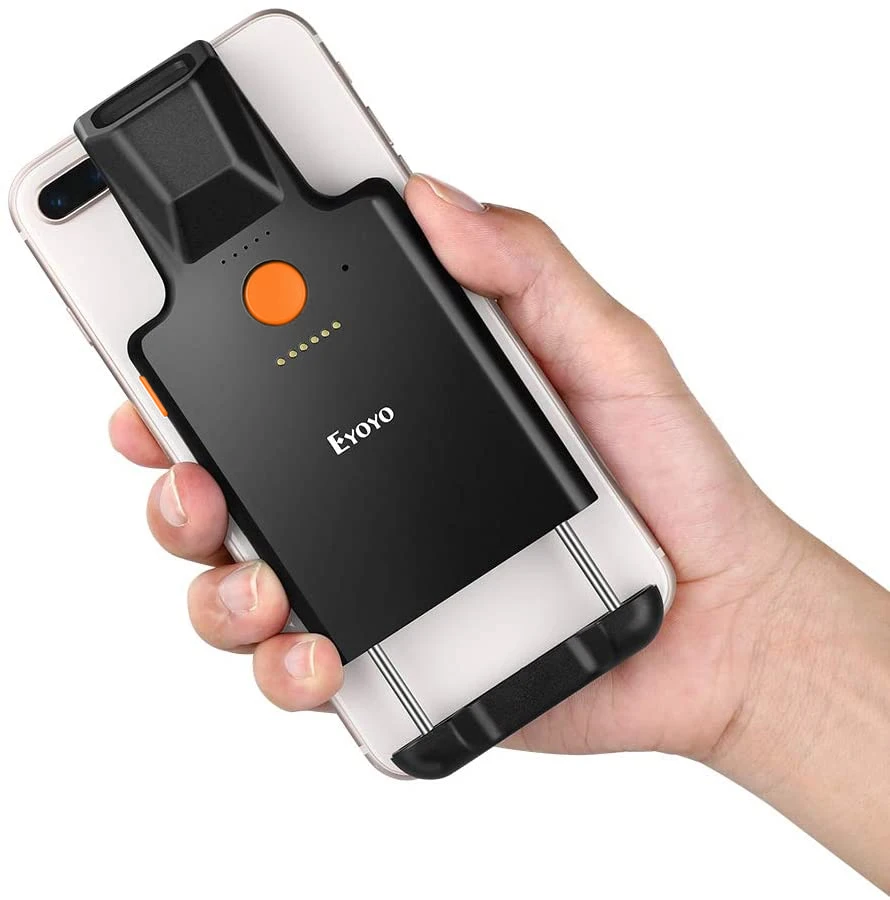 

Eyoyo 1D Back Clip Bluetooth Barcode Scanner Work Phone Portable Barcode Reader Bluetooth Function Compatible 1D 2D QR Scanner