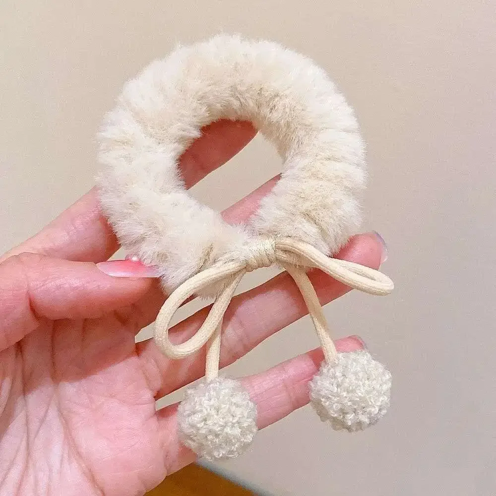New Korean Cute Pompoms Elastic Hair Bands Children Kawaii Hair Ties Headwear Girls Kids Women Hair Accessories image 2