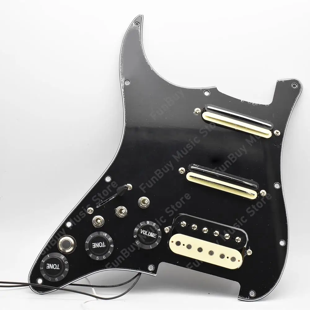 Left/Right SSH Electric Guitar Pickguard Pickup with Singlecut Wiring Loaded Prewired Single Coil Dual Rail Humbucker Pickup