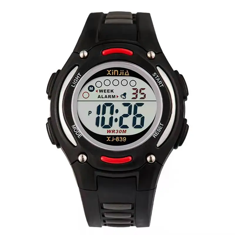 Montre de sport pour filles et garçons, horloge pour écoliers, affichage noctilucent, alarme, semaine, mode