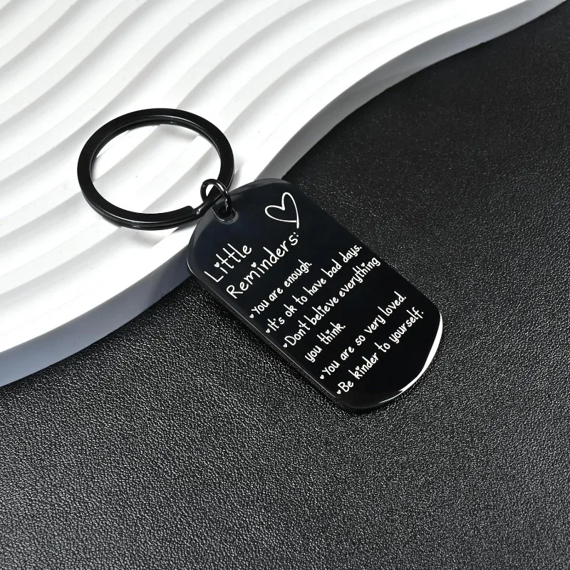 Little Reminders Keychain Inspiration Gifts for Women Men Affirmation Uplifting Mental Health You Are Enough Keyring Jewelry view 3