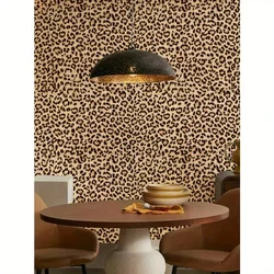 45cm Width Vinyl Leopard Pattern Decor Stickers Self Adhesive Waterproof Removable Wallpaper for Bedroom Living Room Wall Decor