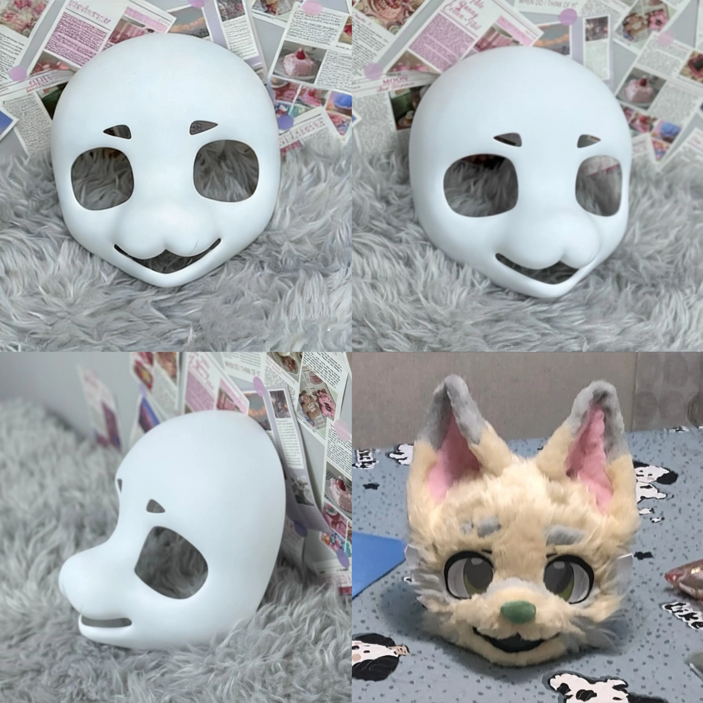 

Маска-основа для кигуруми из ПП-материала, универсальная, в виде черепа зверя, легкая, милая, для костюма-фурсьюта