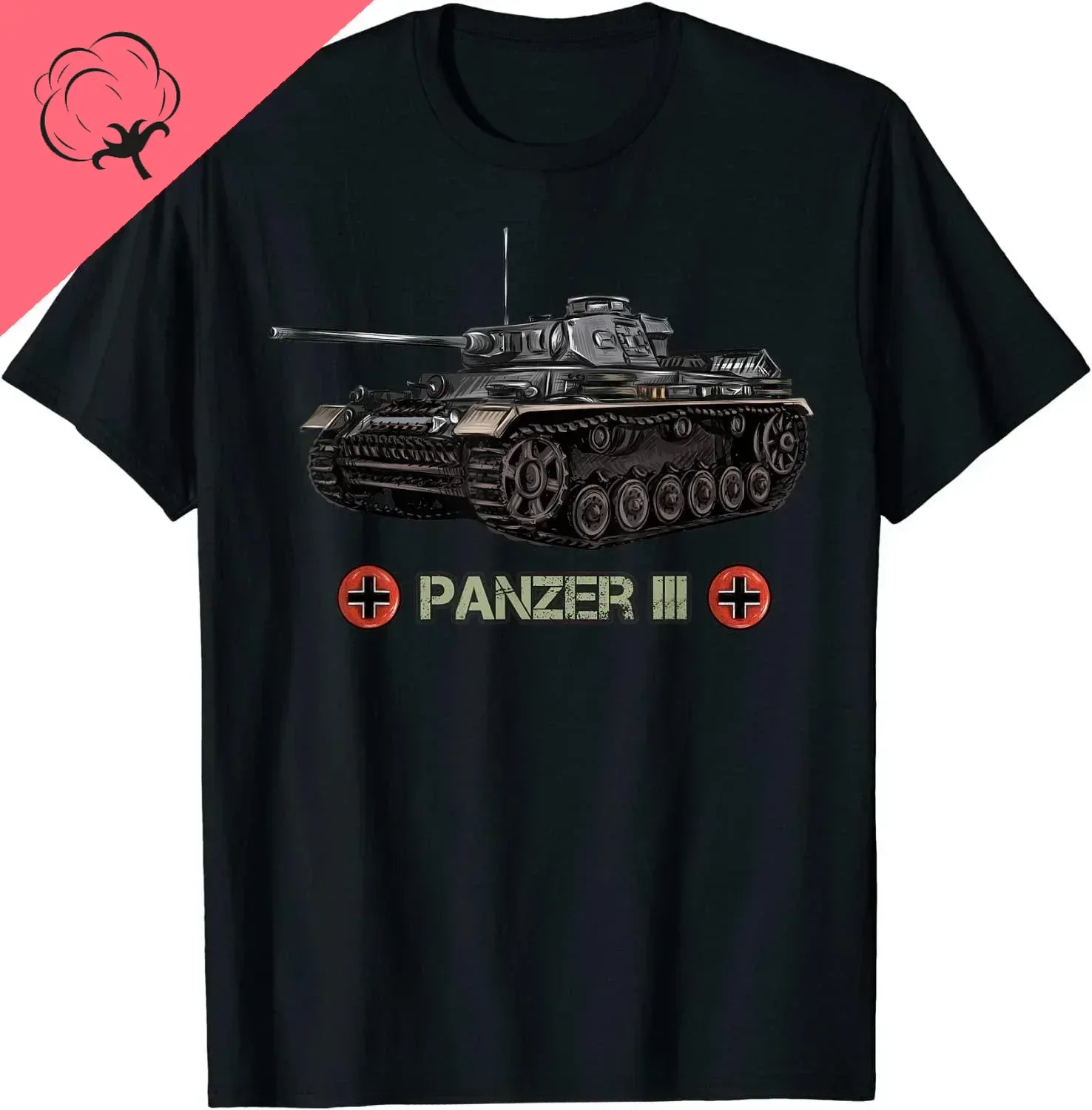 World War 2 German Tank Panzer 3 WW2 gift Men 100%cotton T-Shirt Short Casual  Top Tees Harajuku Sweatshirt