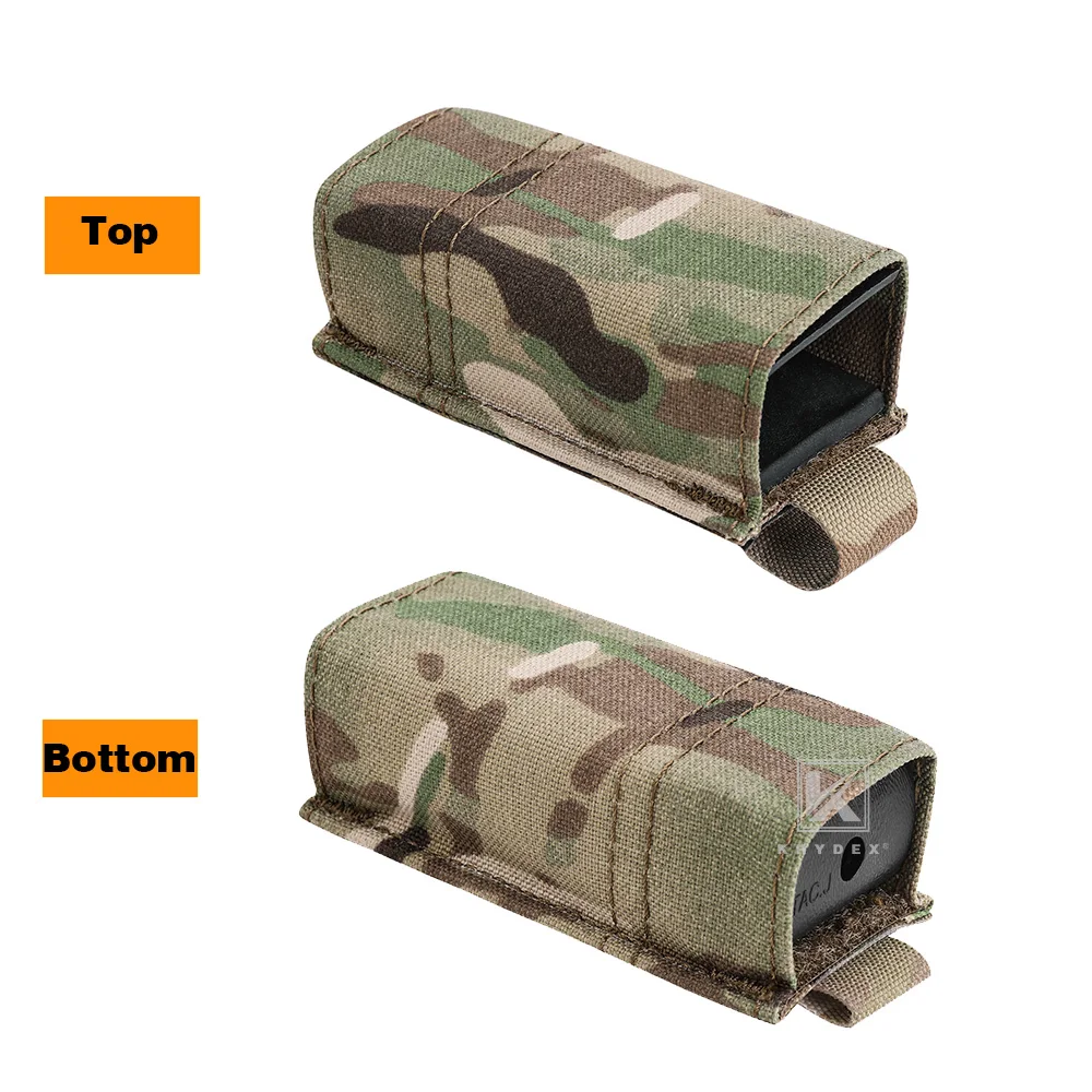 KRYDEX Tactical 9mm Single Pistol Magazine Pouch Nylon MOLLE Mag Pouch Holder with Kydex Insert Duty Belt Vest Hunting Gear