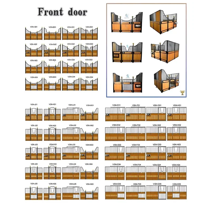 for Europe Luxury Portable Horse Stable Box Bamboo Stall Front Panels Durable Rustproof Coating Equestrian Equipment