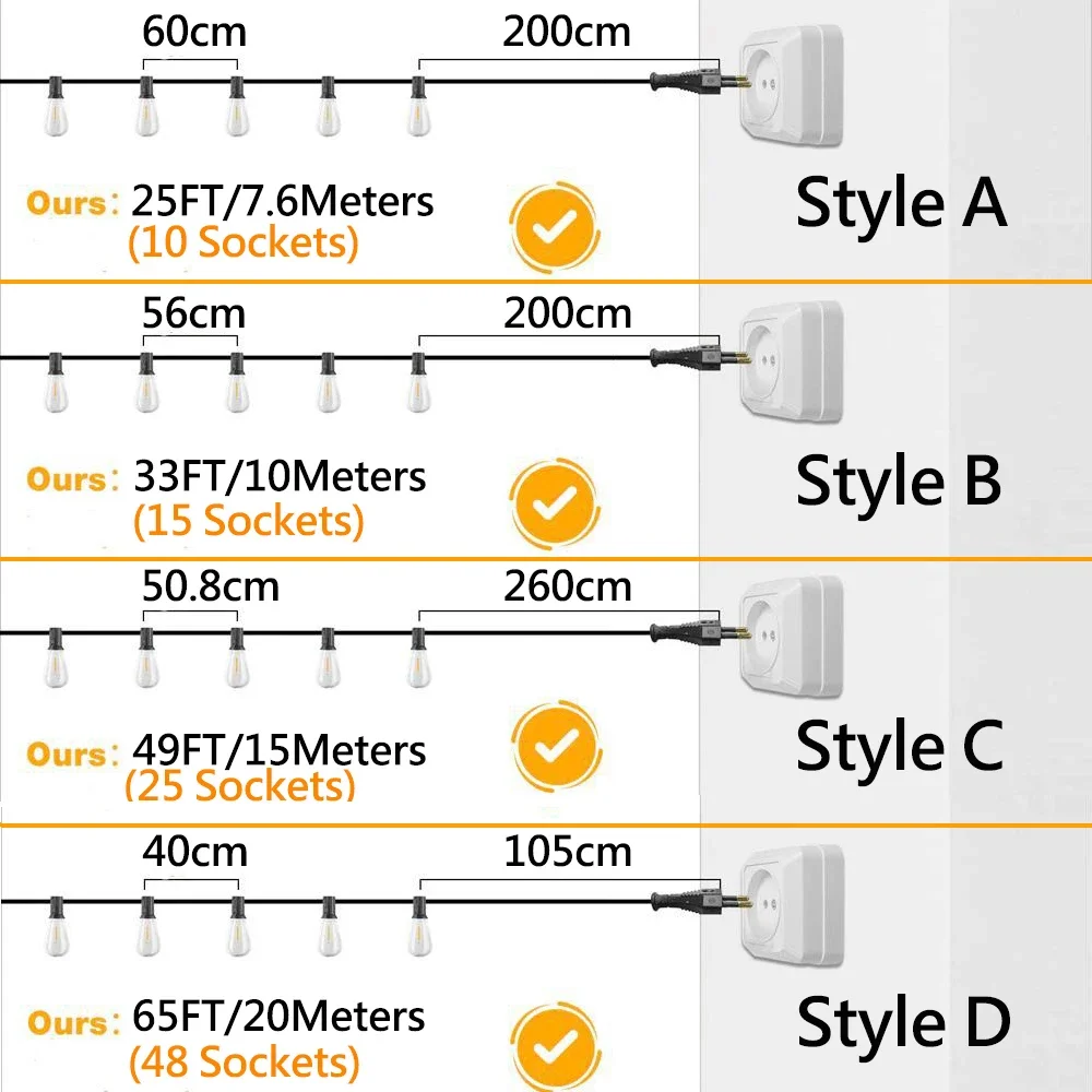 Colorful G40 Led Bulbs String Light EU 220V US 110V Street Garland Waterproof Connectable RGB Wedding Christmas Light Decoration