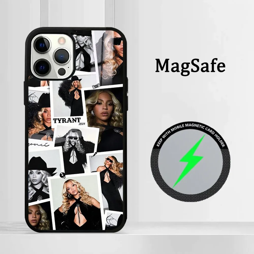 Hot Star B-Beyonce COWBOY CARTER Phone Case For iPhone 15 14 13 12 11 Pro Max Plus Mini Mirror Magnetic Cover