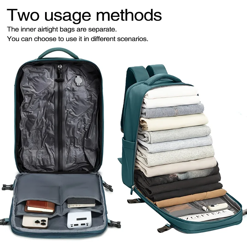 Vacuum Compression Backpack, Equipped with a Vacuum Pump - Suitable for Business Travel Bags, Multi-Compartment Laptop Carrying