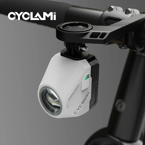 CYCLAMI-faro colgante para bicicleta GoPro, lámpara frontal remota inalámbrica ultrabrillante, alto brillo, luz blanca CYC de 1600 lúmenes, Luz delantera colgante para bicicleta, Farola colgante para bicicleta