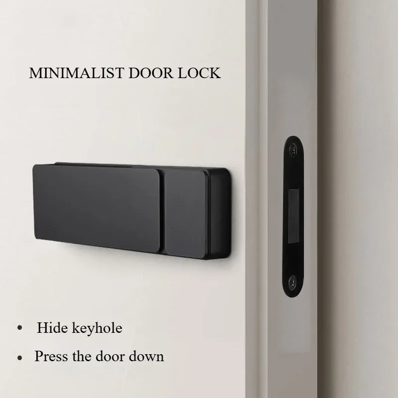 Pure Copper Minimalist Simple Handle Indoor Bedroom Bathroom Door Eco-Friendly Silent Magnetic Absorption Lock Door Hardware