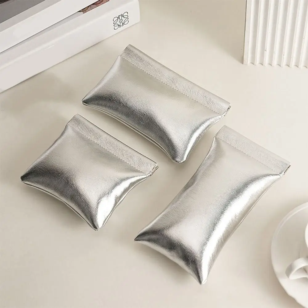 3 أنماط سوبر كول محفظة فضية صغيرة كابل بيانات محمول حقيبة التخزين المفاجئة التلقائي إغلاق السلكية سماعة الحقيبة الرقمية الصغيرة #1