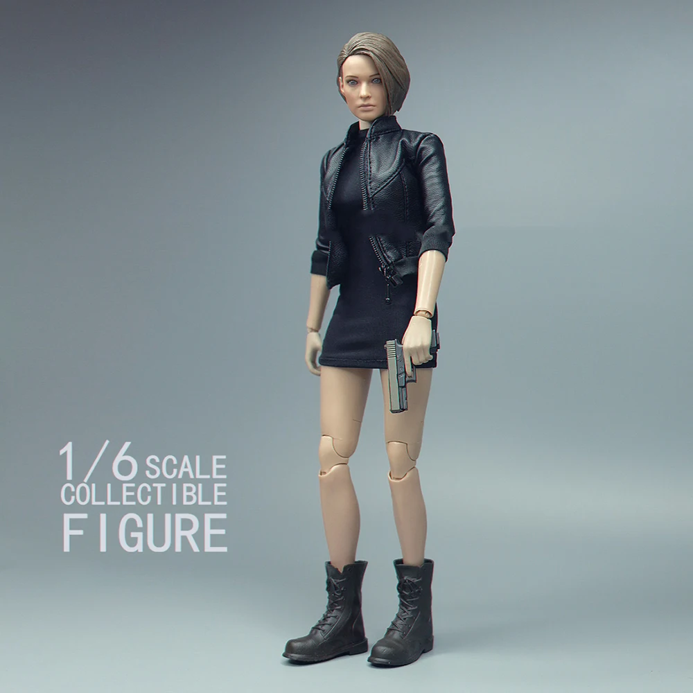 

3ATOYS 1/12 Female Black Trendy Sexy Leather Coat Tops Jacket No Body For 6inch SHF MEZCO Action Figures Collectable