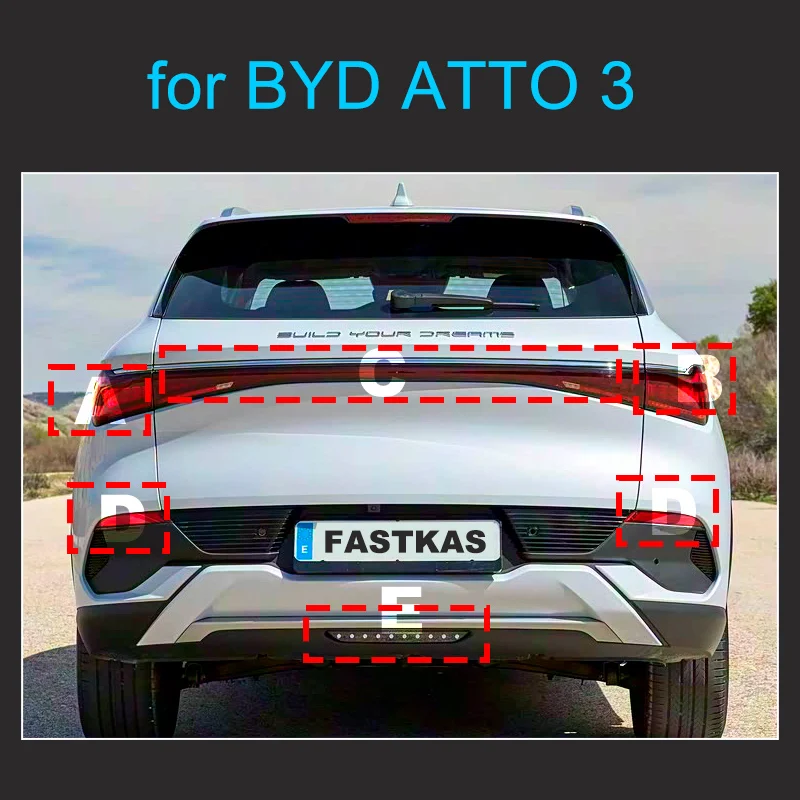 Left Right Side Rear Tail Light for BYD ATTO 3 2022-2024 SC2E-4133010 SC2E-4133020 SC2E-4107300 Rear Bumper Tail Lamps