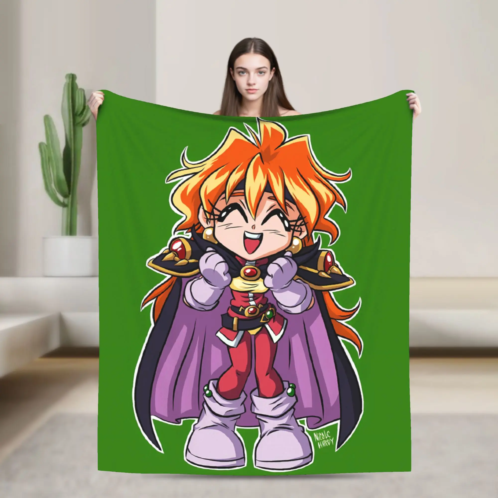 L-Linas Inversed Anime Print Flannel Blanket Winter  Super Soft Throw Blanket for Girls Boys Couch Bed Bedspread Sofa Bed Cover