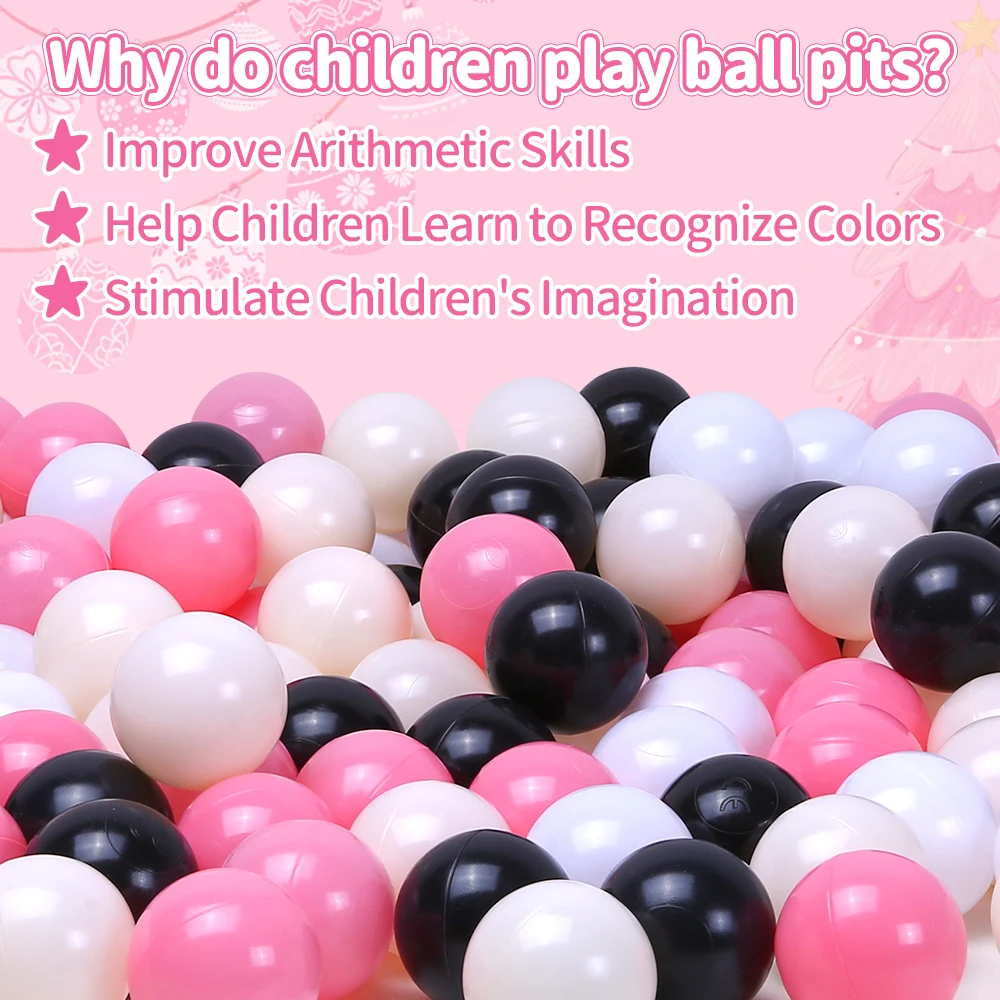 100個入り BPAフリー 無毒 プラスチック製ボールピットボール 丸型 4色展開 子供用ボールピットおもちゃ クリスマスパーティーデコレーション